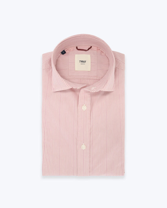 CAMISA ROSA CON RAYAS FINAS TWAY