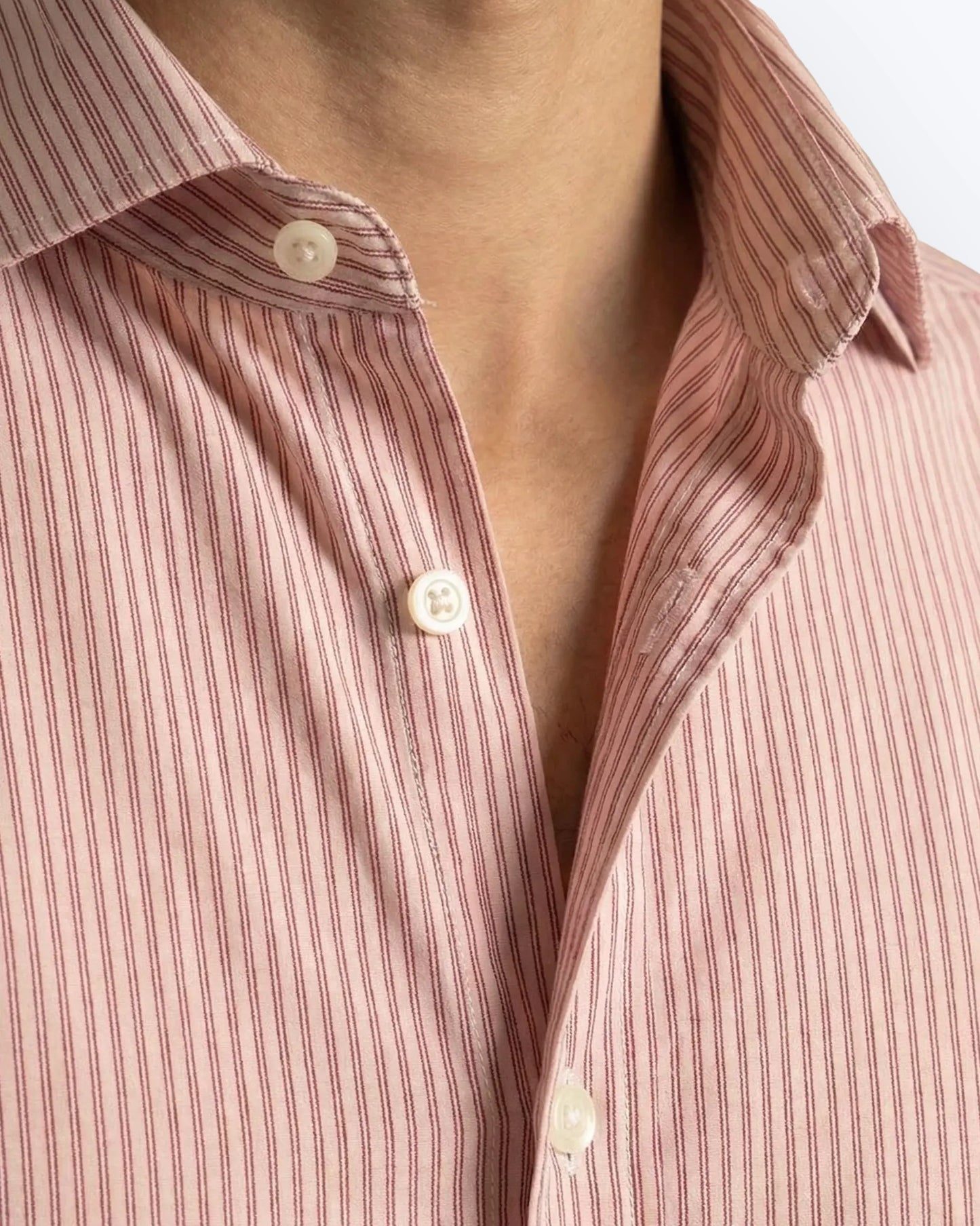 CAMISA ROSA CON RAYAS FINAS TWAY