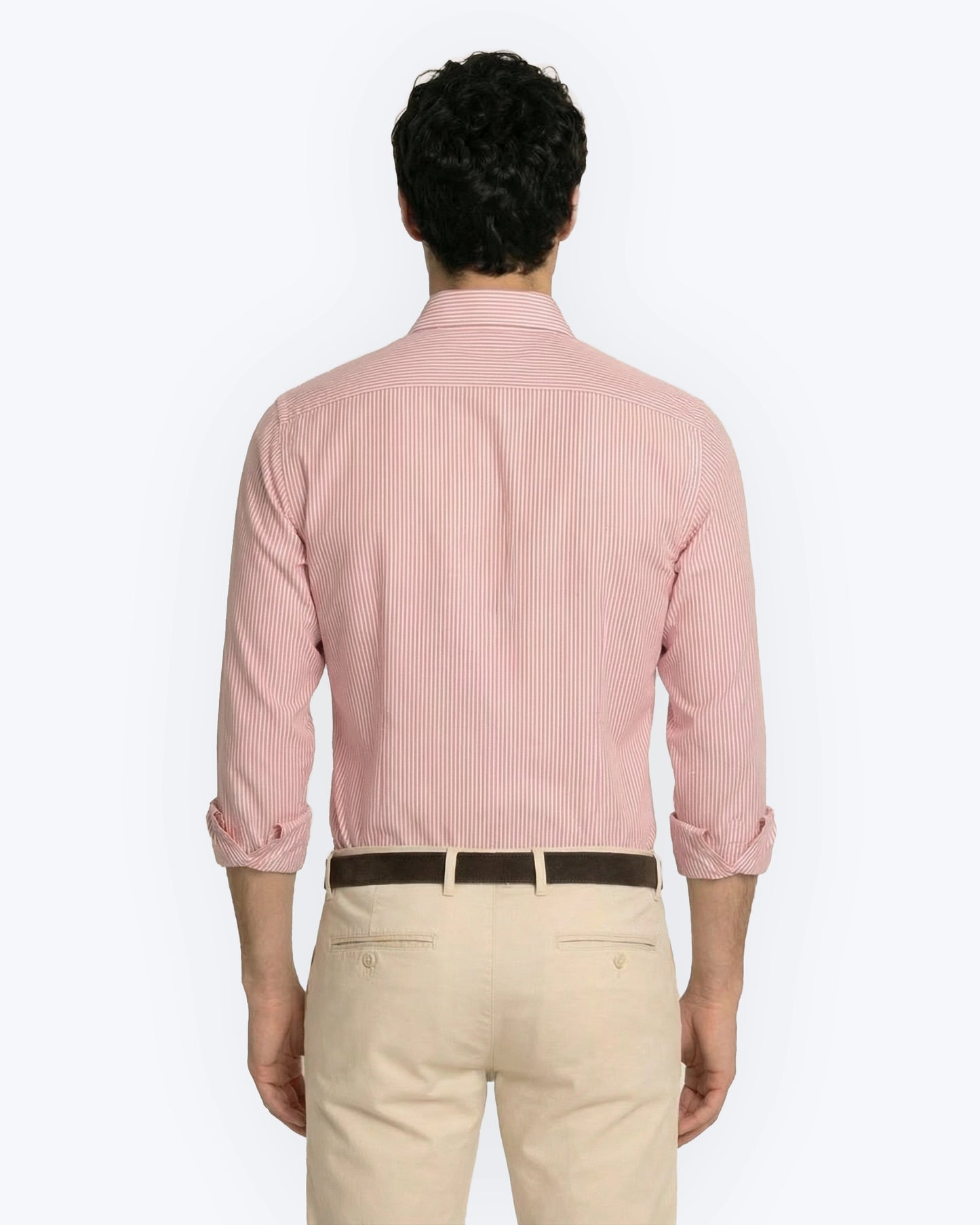 CAMISA ROSA CON RAYAS FINAS TWAY