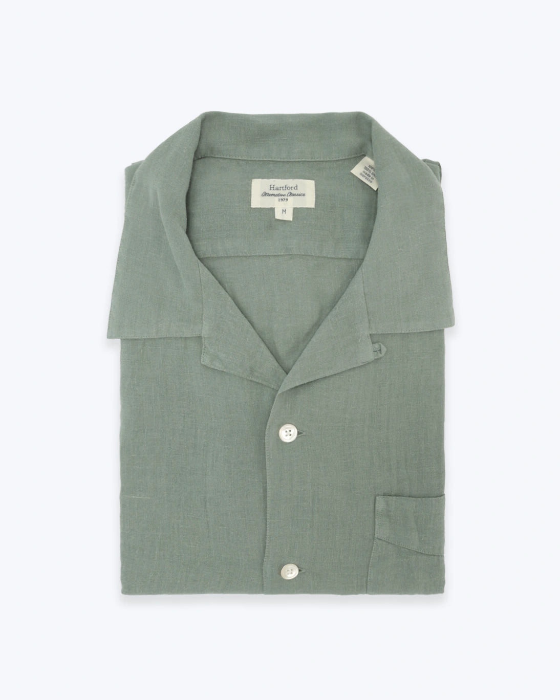 CAMISA DE MANGA CORTA LINO VERDE HARTFORD