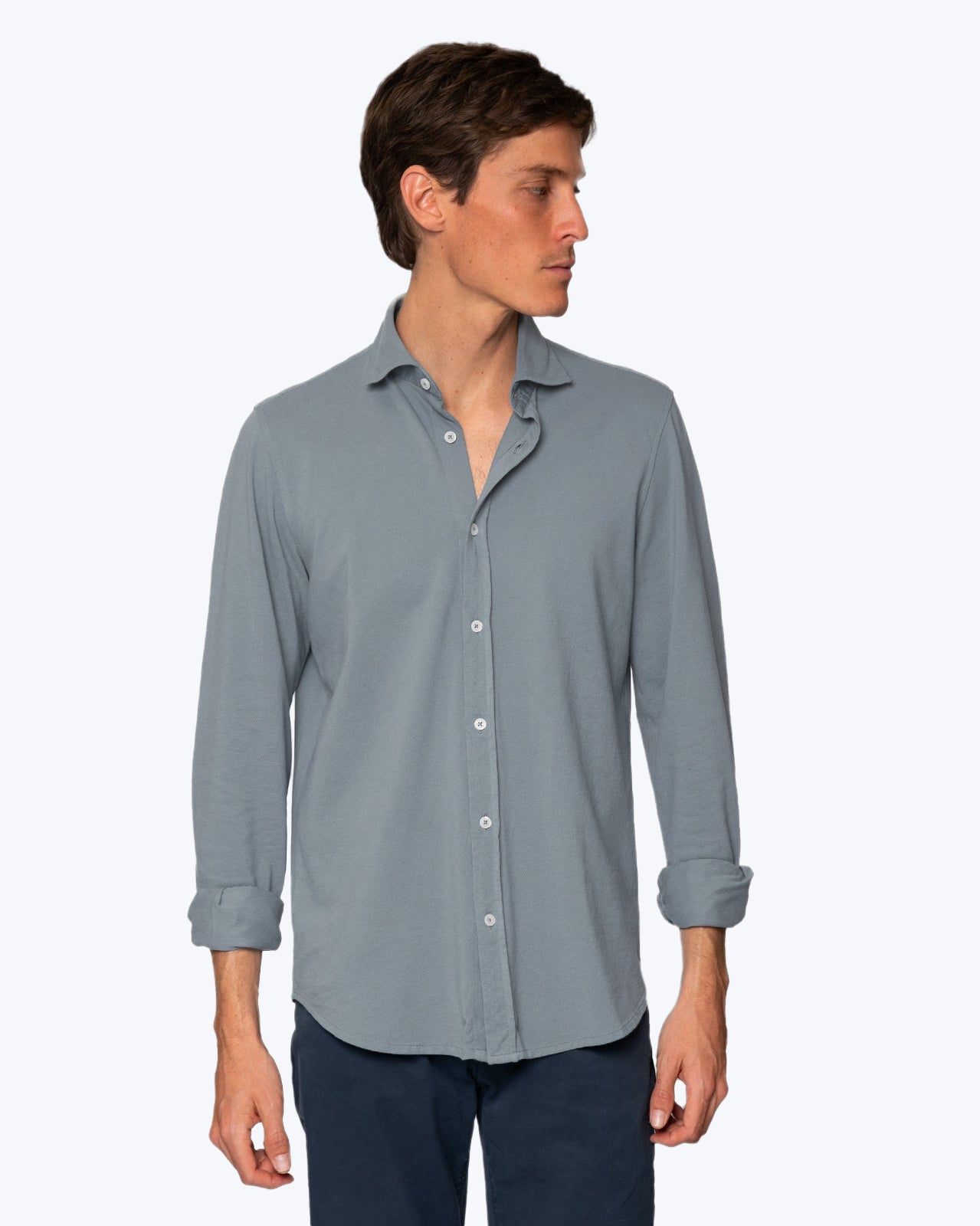 CAMISA DE PIQUÉ GRIS TWAY