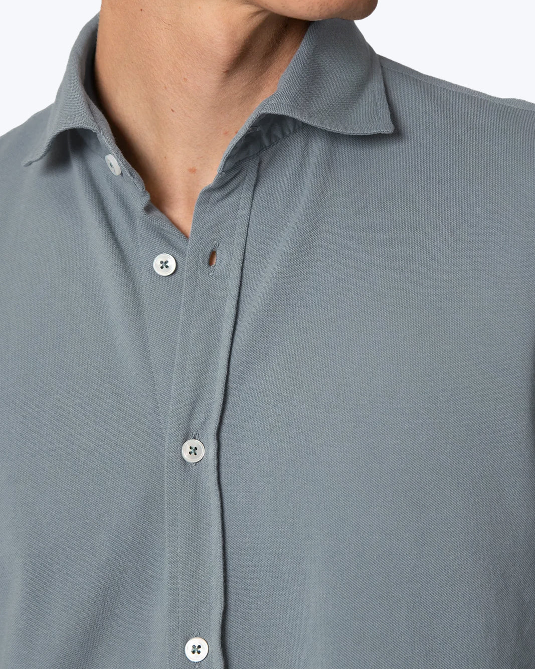 CAMISA DE PIQUÉ GRIS TWAY
