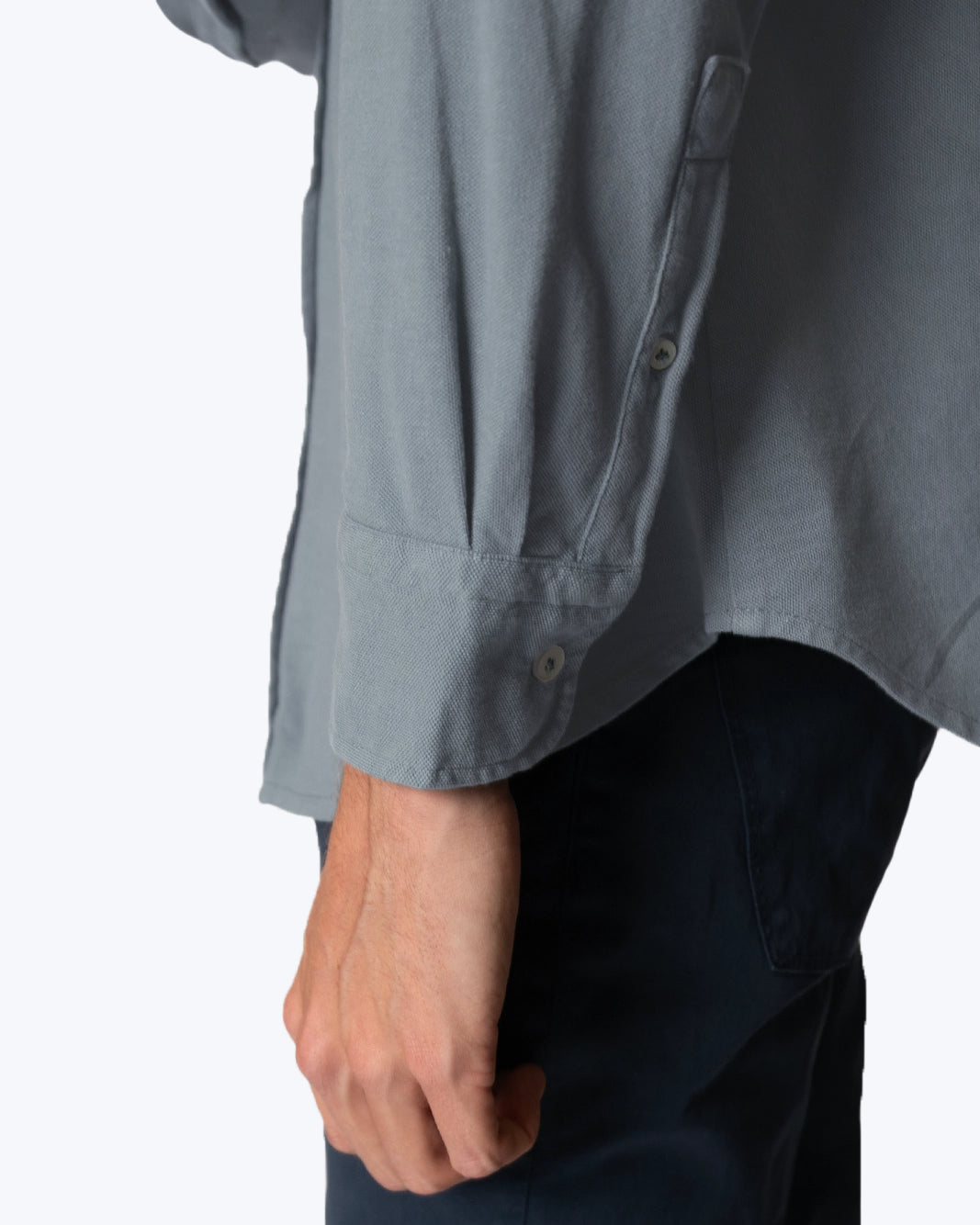 CAMISA DE PIQUÉ GRIS TWAY