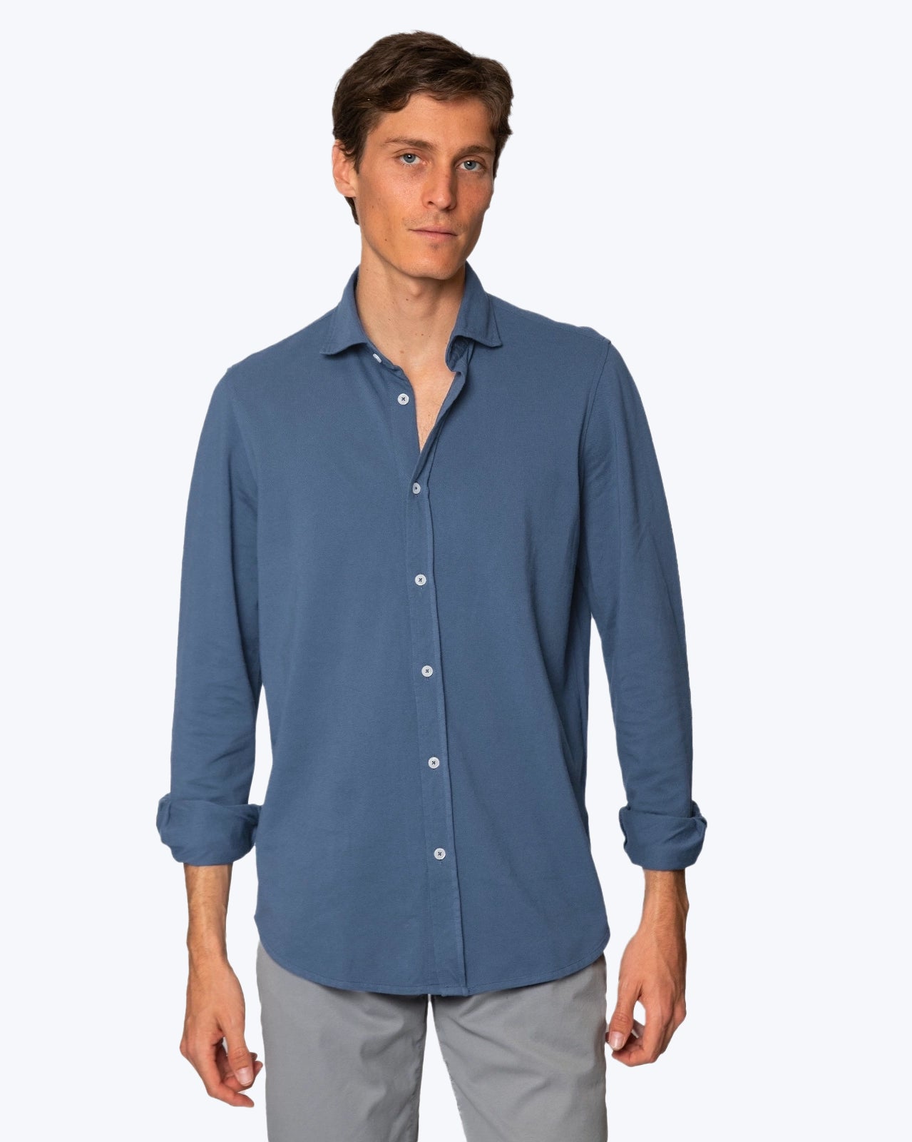 CAMISA DE PIQUÉ AZUL TWAY
