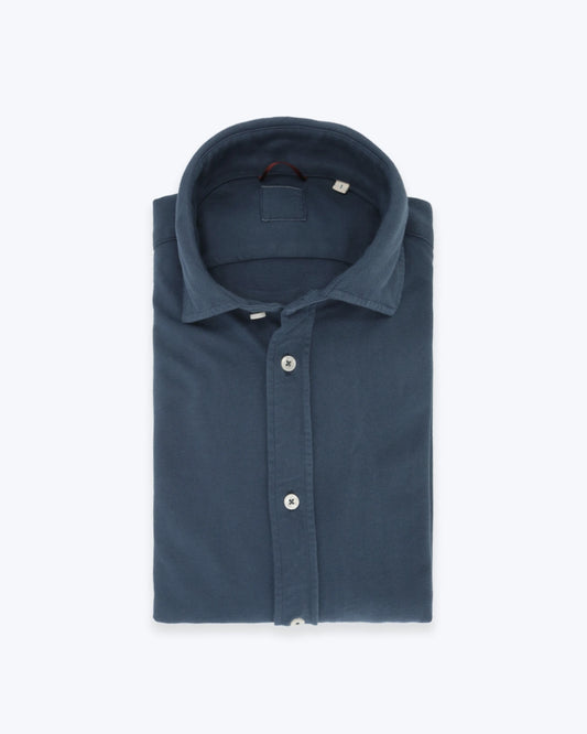 CAMISA DE PIQUÉ AZUL DENIM TWAY