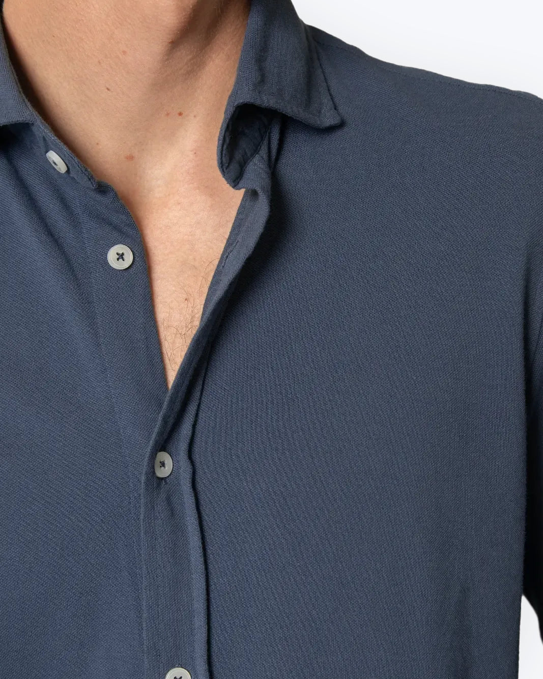CAMISA DE PIQUÉ AZUL DENIM TWAY