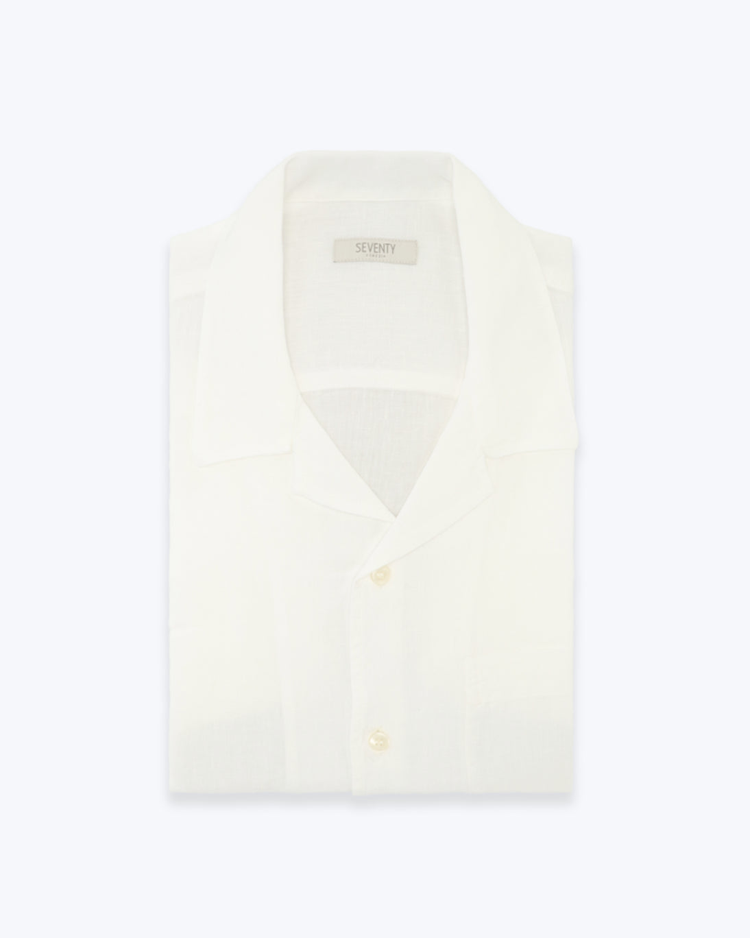 CAMISA DE LINO MANGA CORTA BLANCA SEVENTY