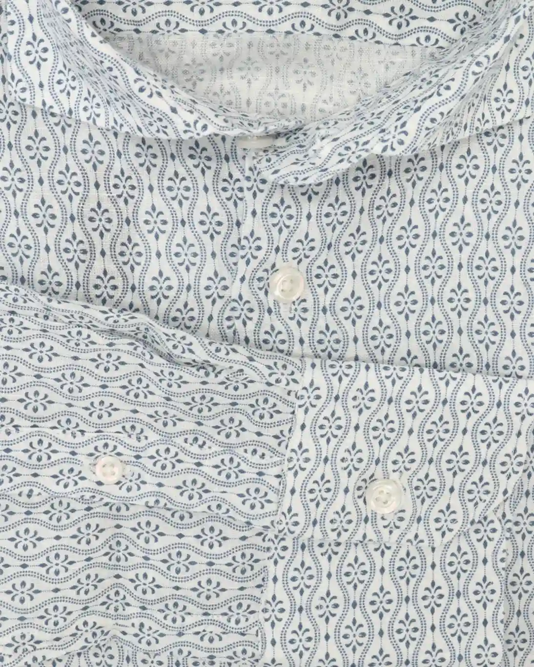 CAMISA DE LINO ESTAMPADA BASTONCINO