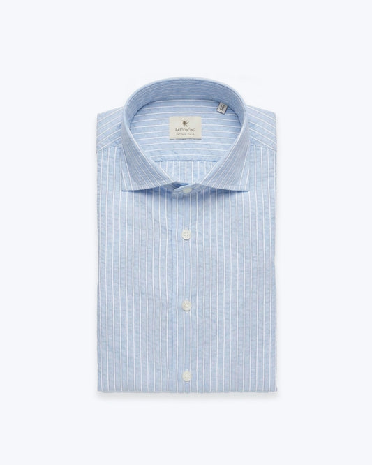 CAMISA AZUL CON RAYAS BASTONCINO