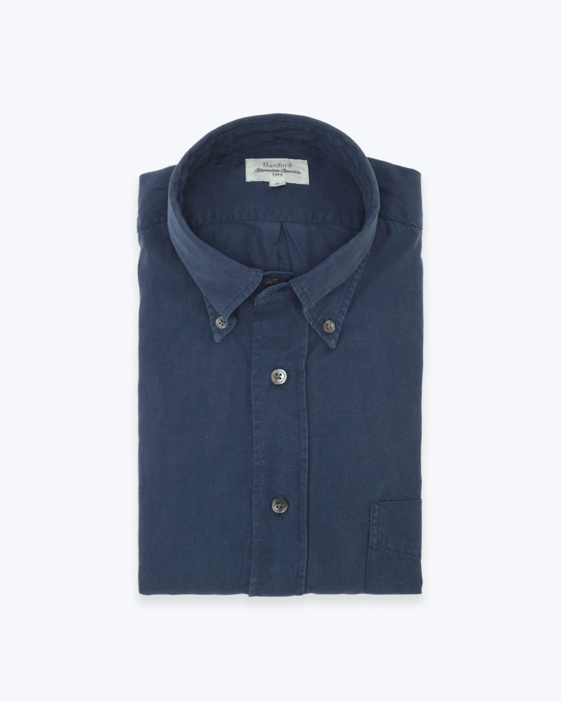 CAMISA AZUL CON CUELLO ABOTONADO HARTFORD
