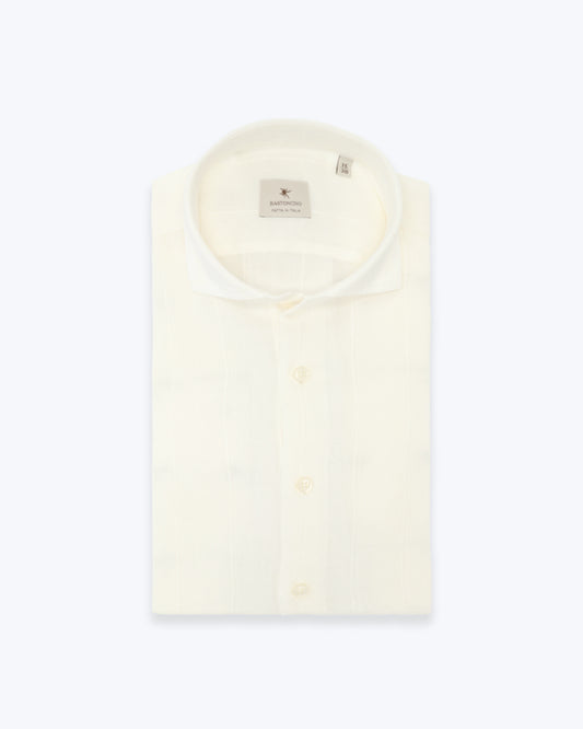 CAMISA DE LINO BLANCA BASTONCINO