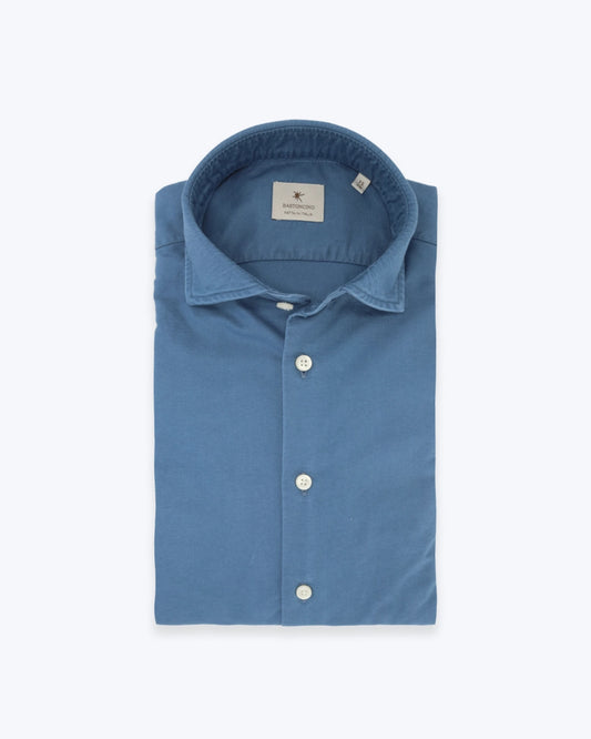 CAMISA AZUL DE ALGODÓN BASTONCINO