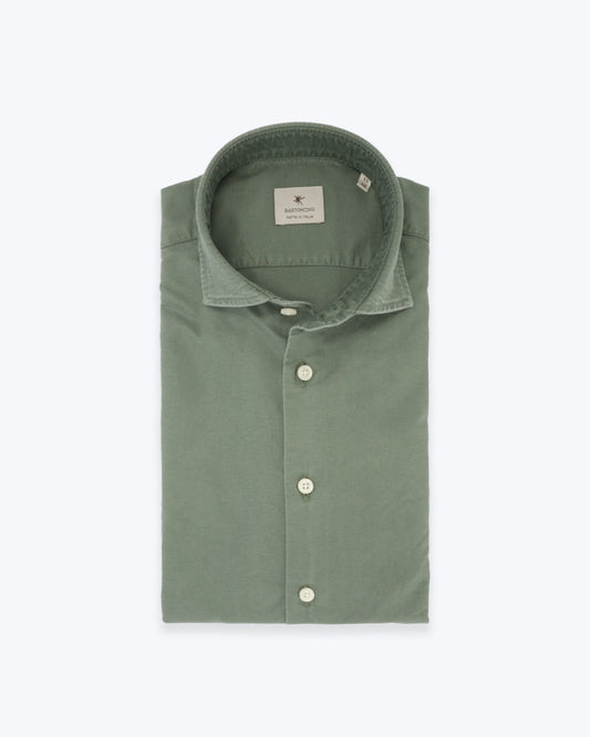 CAMISA VERDE DE ALGODÓN BASTONCINO