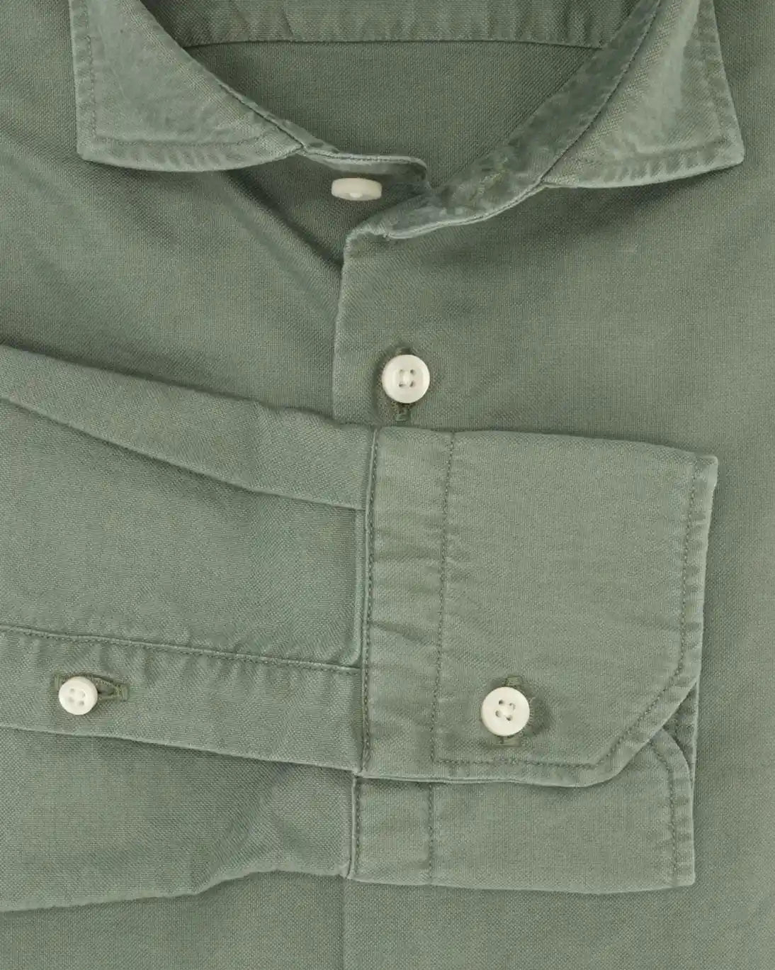 CAMISA VERDE DE ALGODÓN BASTONCINO
