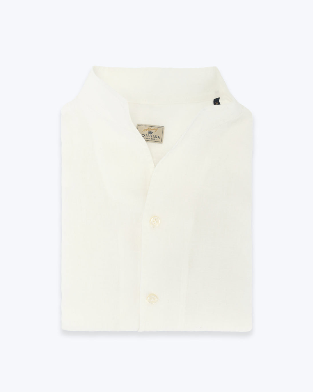 CAMISA DE LINO BLANCA CON CUELLO MAO SONRISA