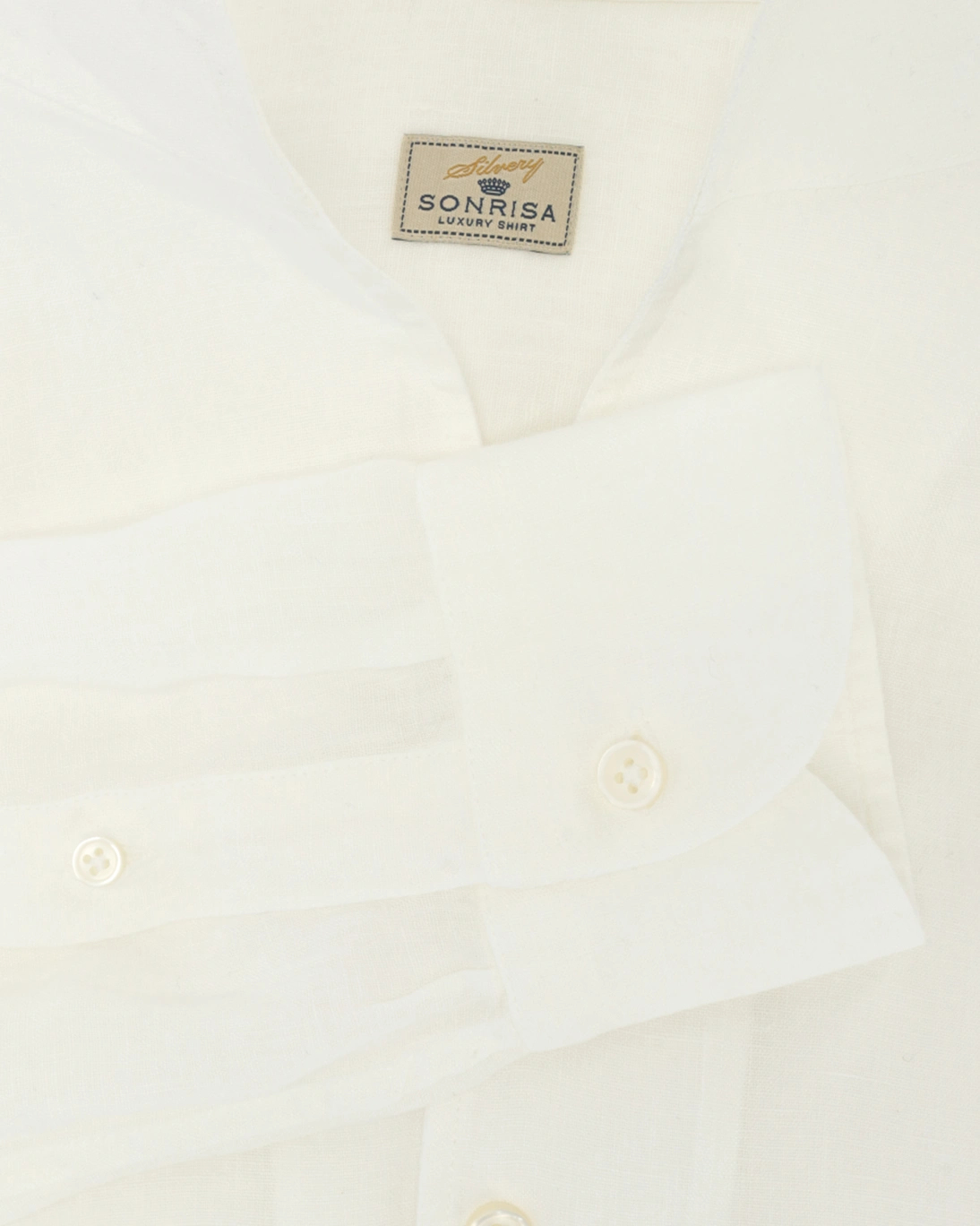 CAMISA DE LINO BLANCA CON CUELLO MAO SONRISA