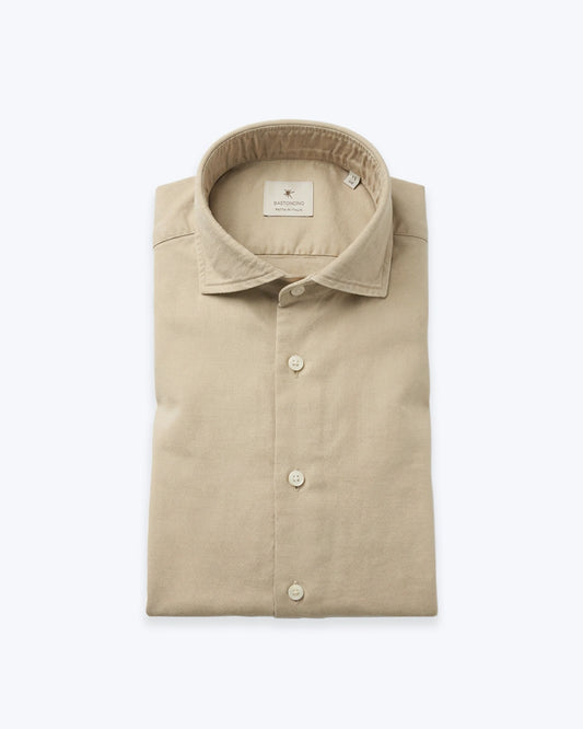 CAMISA BEIGE OSCURO BASTONCINO