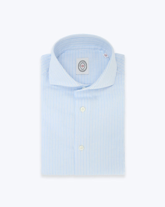 CAMISA DE ALGODÓN Y LINO RAYAS BOLZONELLA