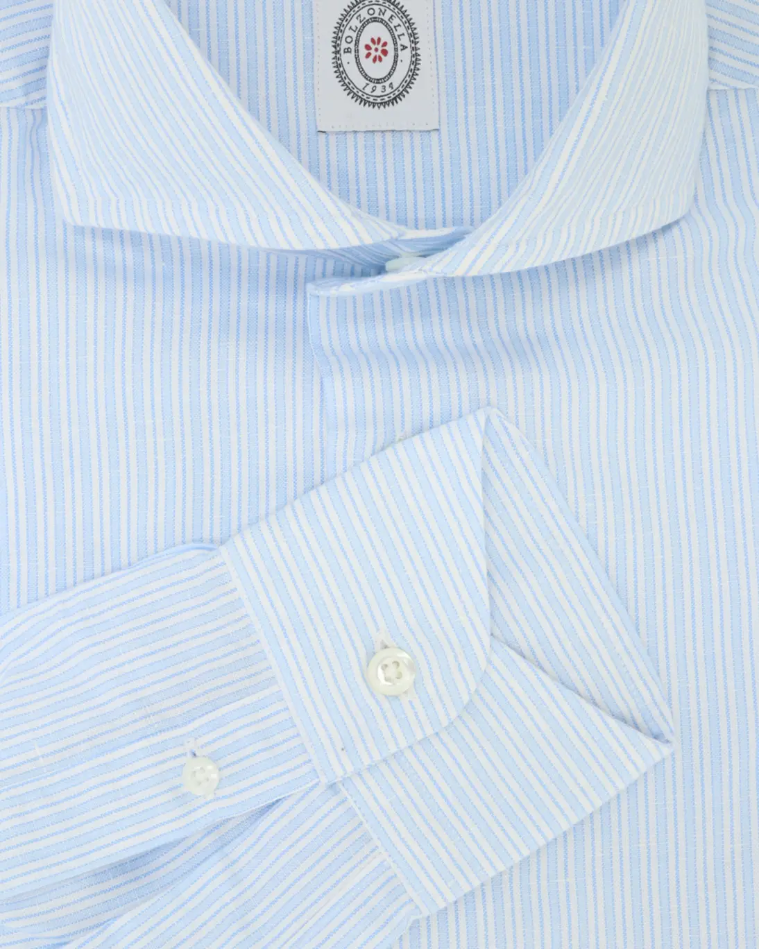 CAMISA DE ALGODÓN Y LINO RAYAS BOLZONELLA