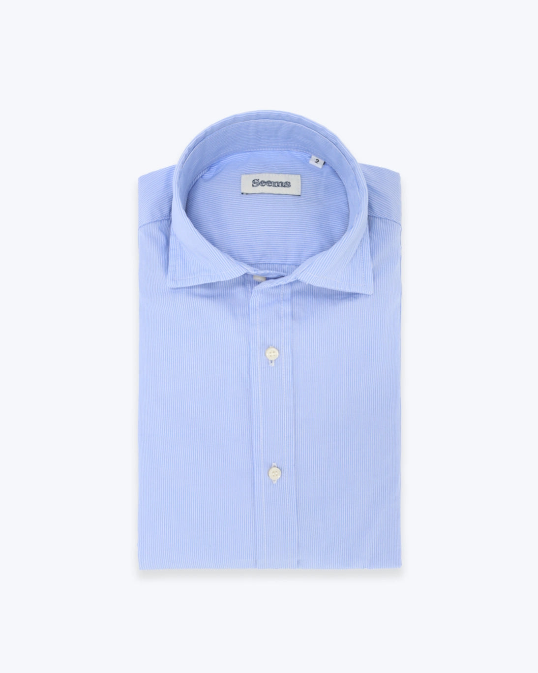 CAMISA AZUL CON FINAS RAYAS SEEMS