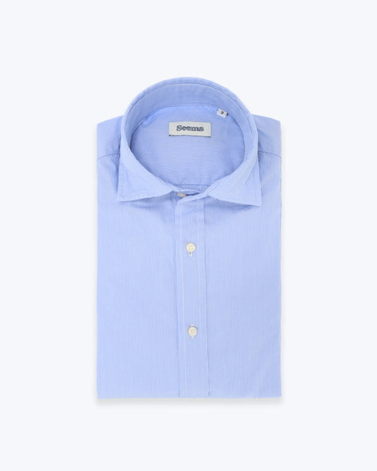 CAMISA AZUL CON FINAS RAYAS SEEMS