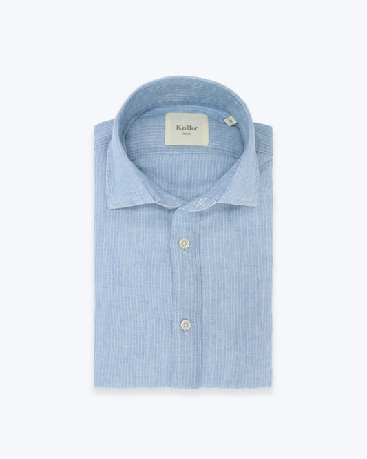 CAMISA DE LINO Y ALGODÓN RAYAS FINAS KOIKE