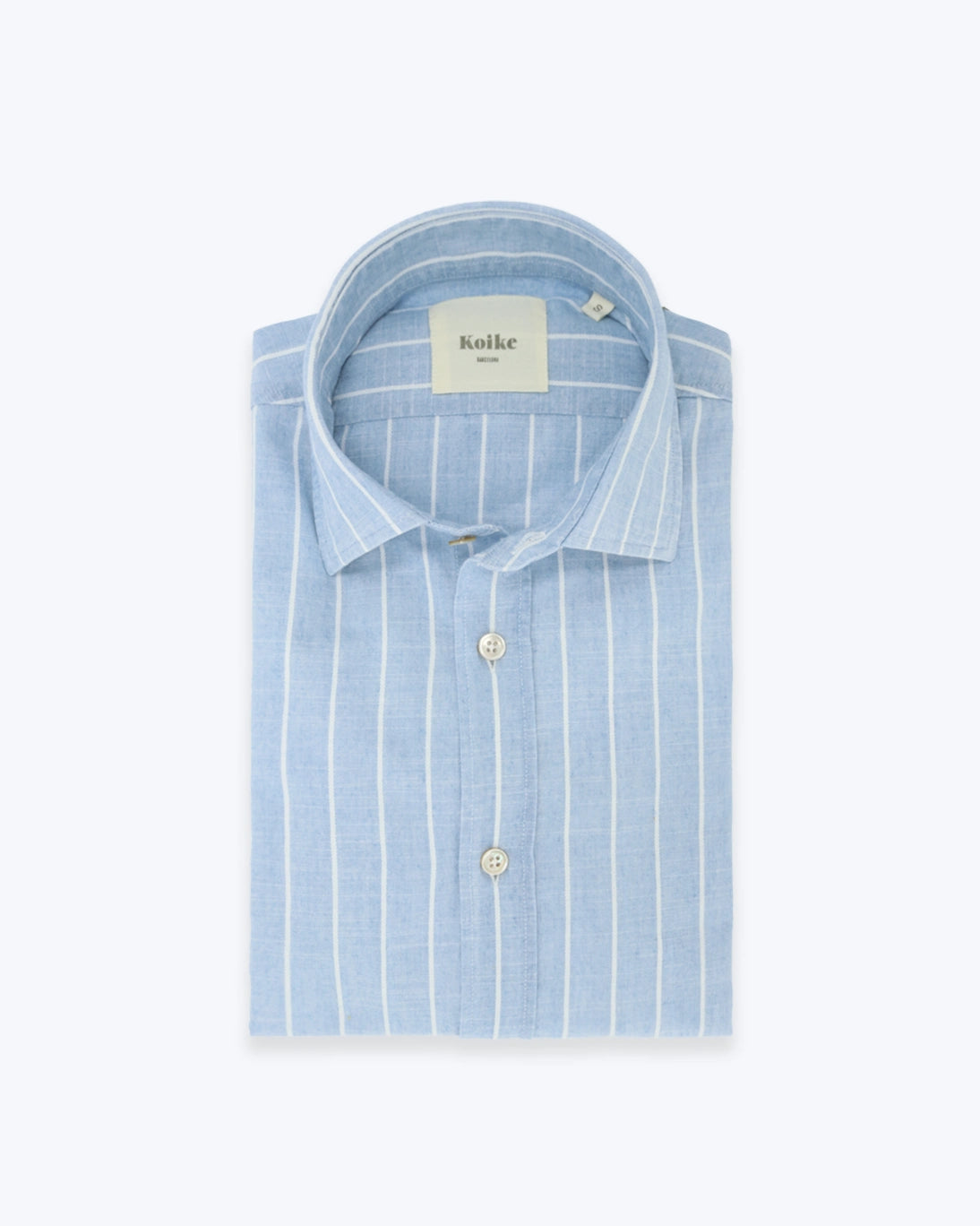 CAMISA DE ALGODÓN AZUL CON RAYAS KOIKE
