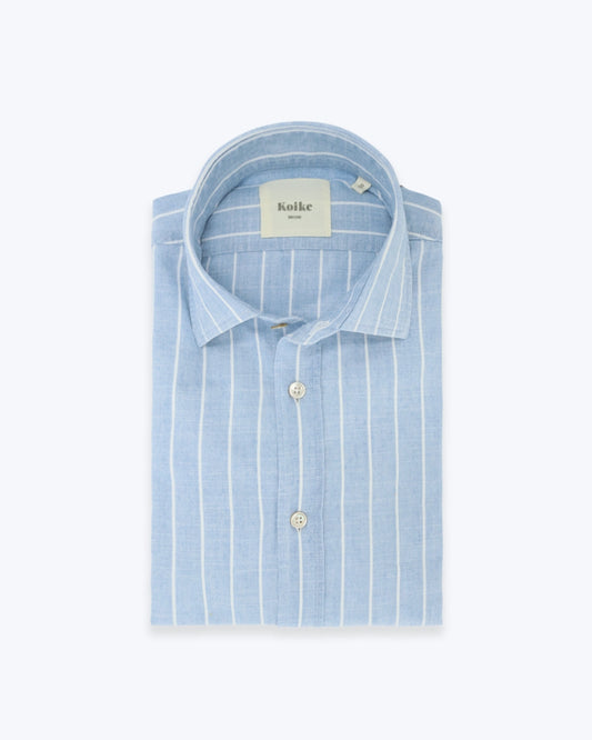 CAMISA DE ALGODÓN AZUL CON RAYAS KOIKE