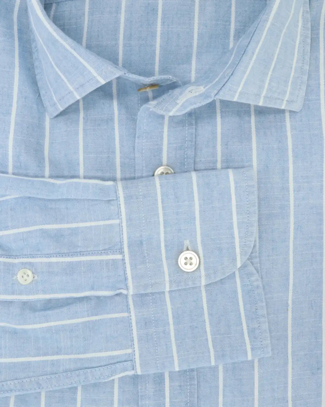 CAMISA DE ALGODÓN AZUL CON RAYAS KOIKE