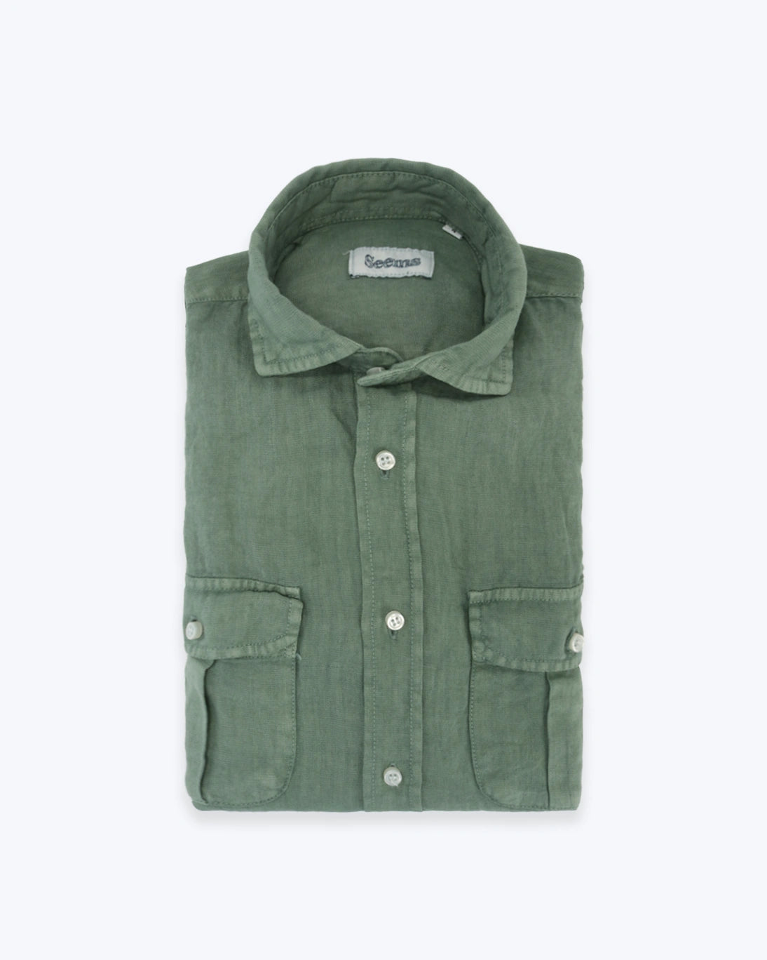 GUAYABERA DE LINO VERDE SEEMS