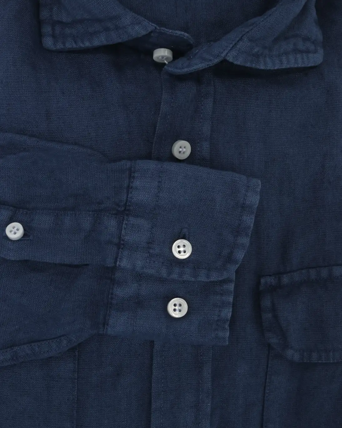 CAMISA NAVY DE LINO CON DOS BOLSILLOS SEEMS