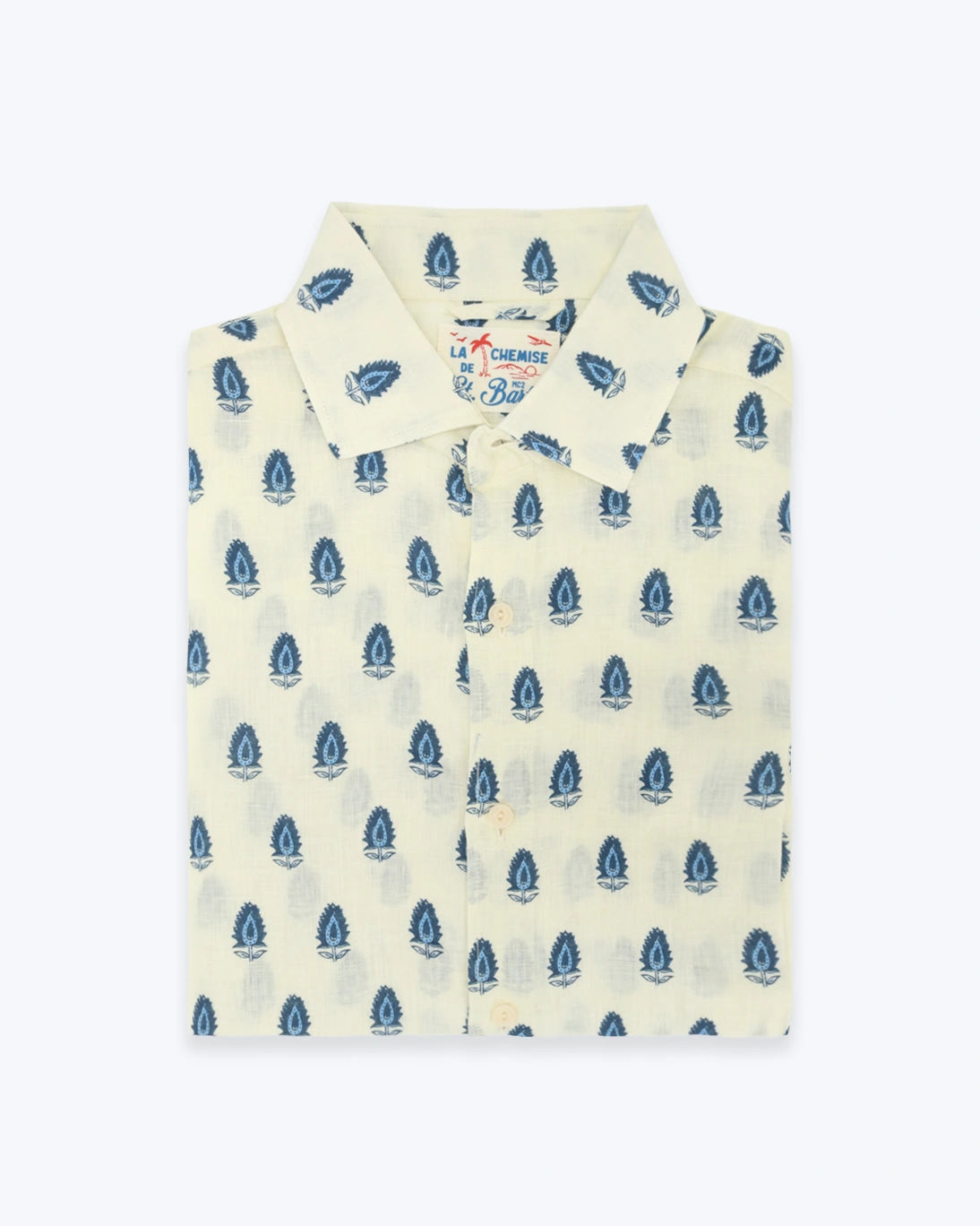 CAMISA BLANCA DE LINO ESTAMPADA MC2