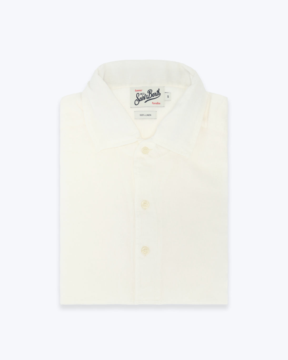 CAMISA POLERA DE LINO BLANCA MC2