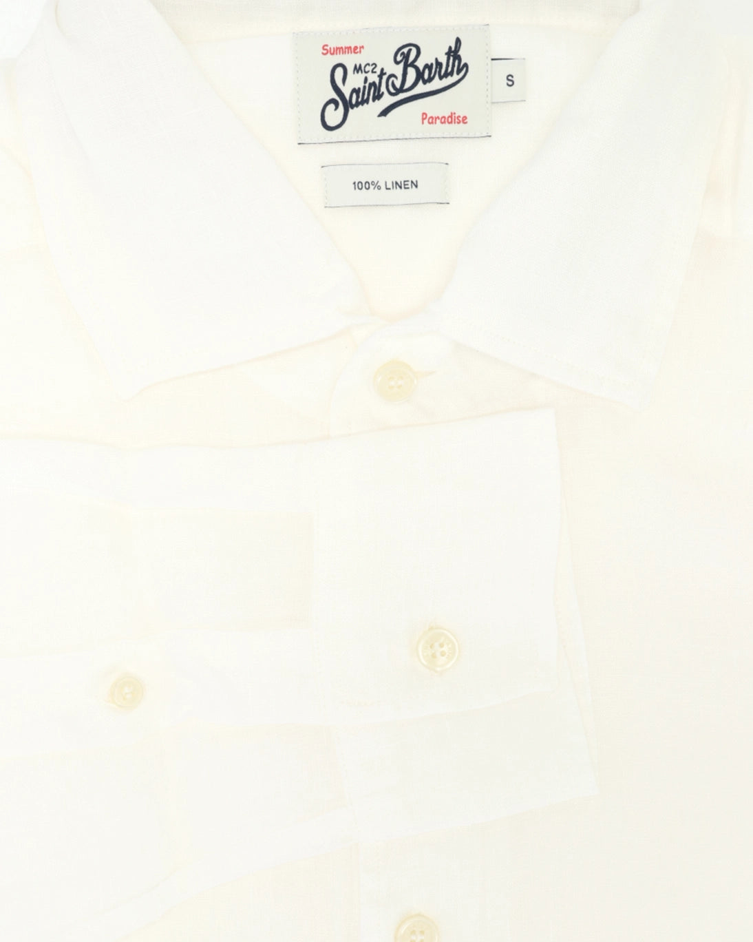 CAMISA POLERA DE LINO BLANCA MC2