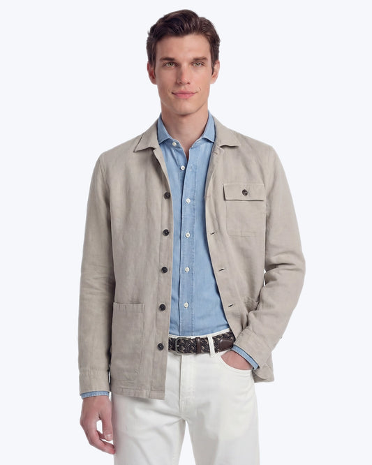SOBRECAMISA DE LINO BEIGE GRISÁCEO GHIRARDELLI