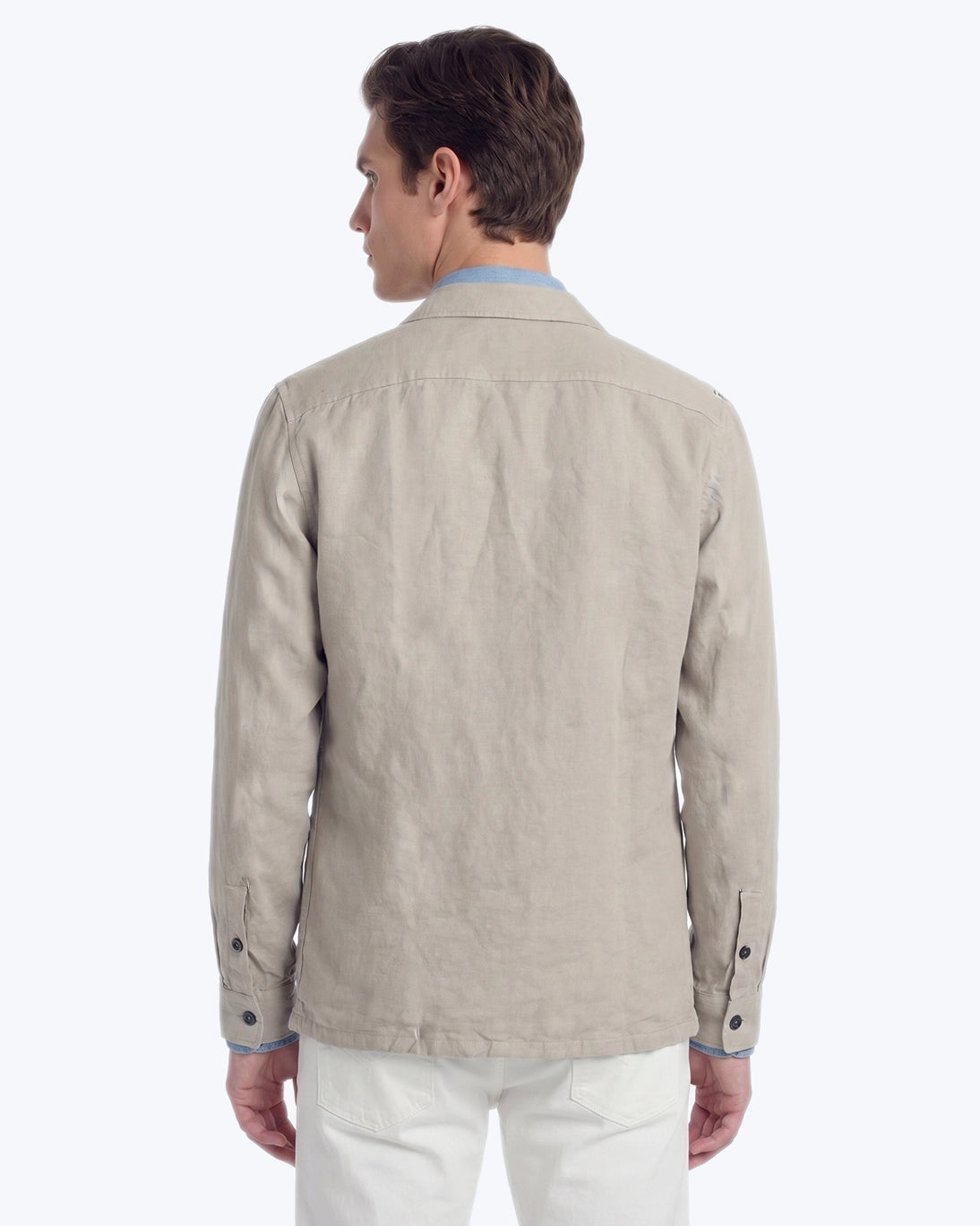 SOBRECAMISA DE LINO BEIGE GRISÁCEO GHIRARDELLI