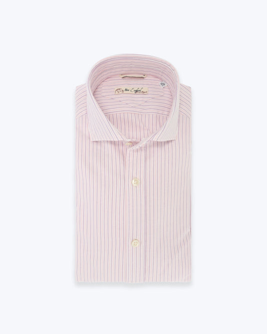 CAMISA CON RAYAS ROSAS Y MORADAS NEW ENGLAND