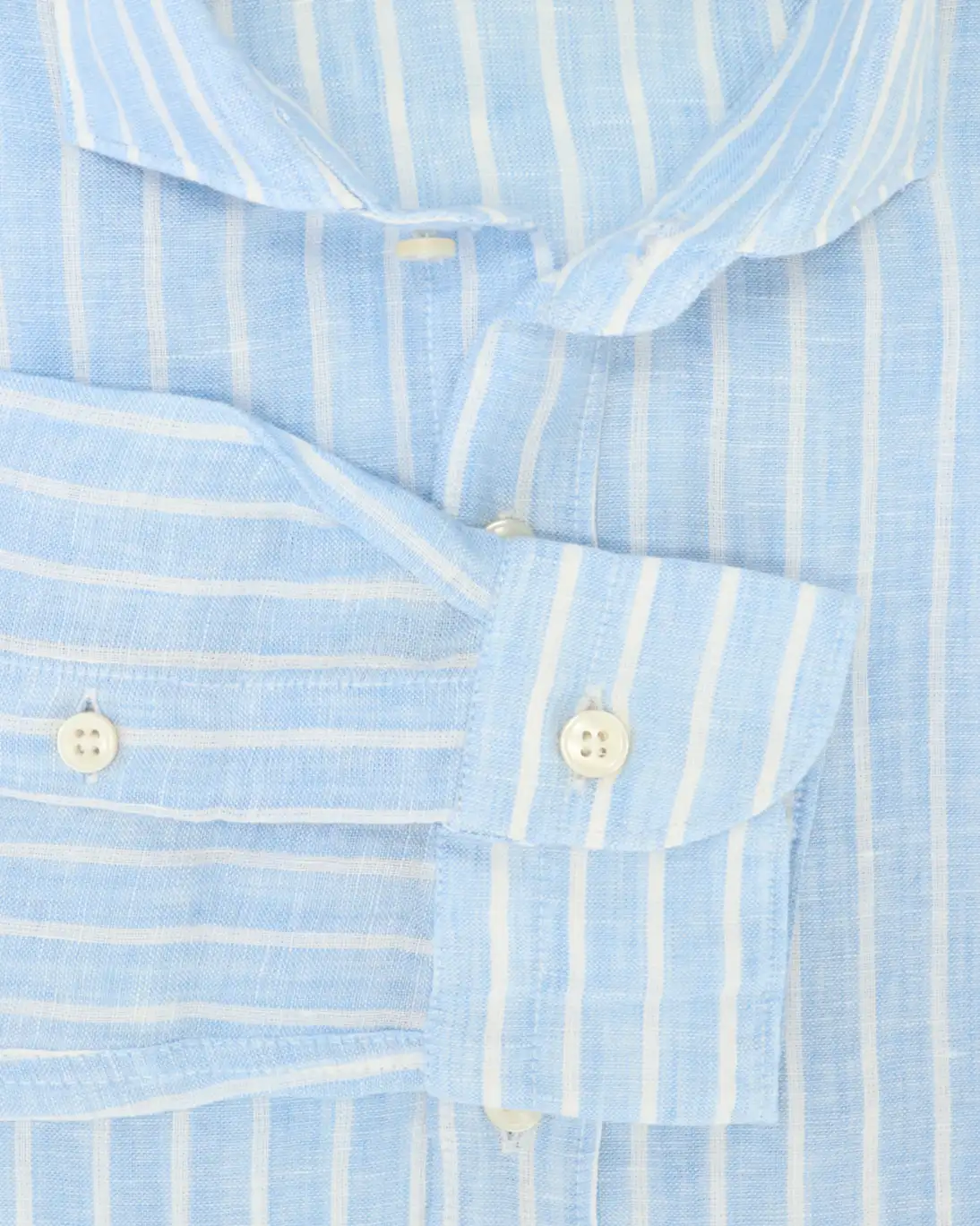 CAMISA LINO AZUL CON RAYAS BLANCAS NEW ENGLAND