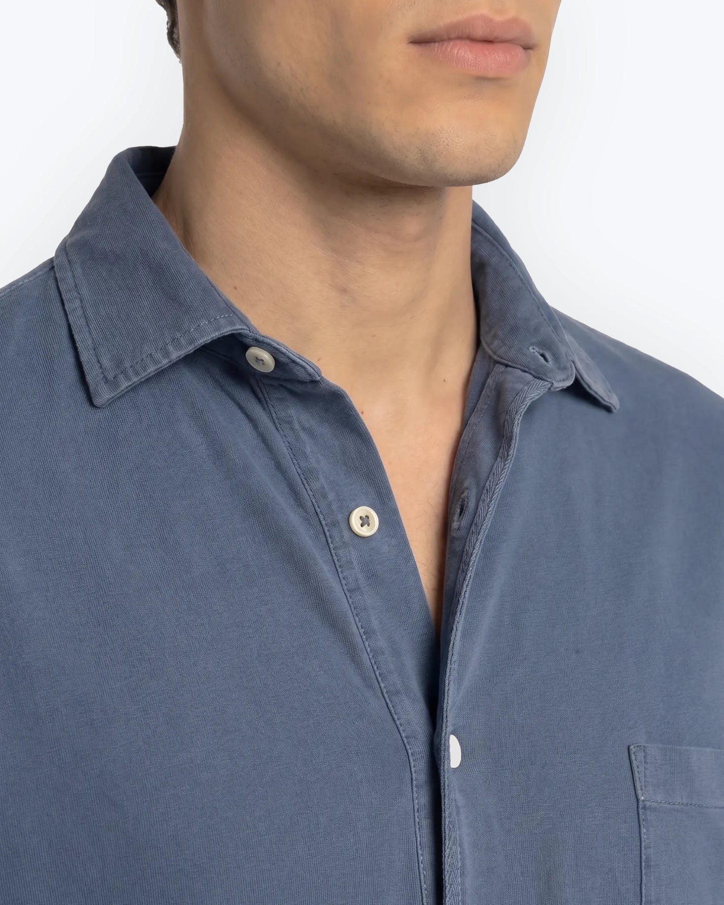 CAMISA DE JERSEY AZUL MEDIO TWAY
