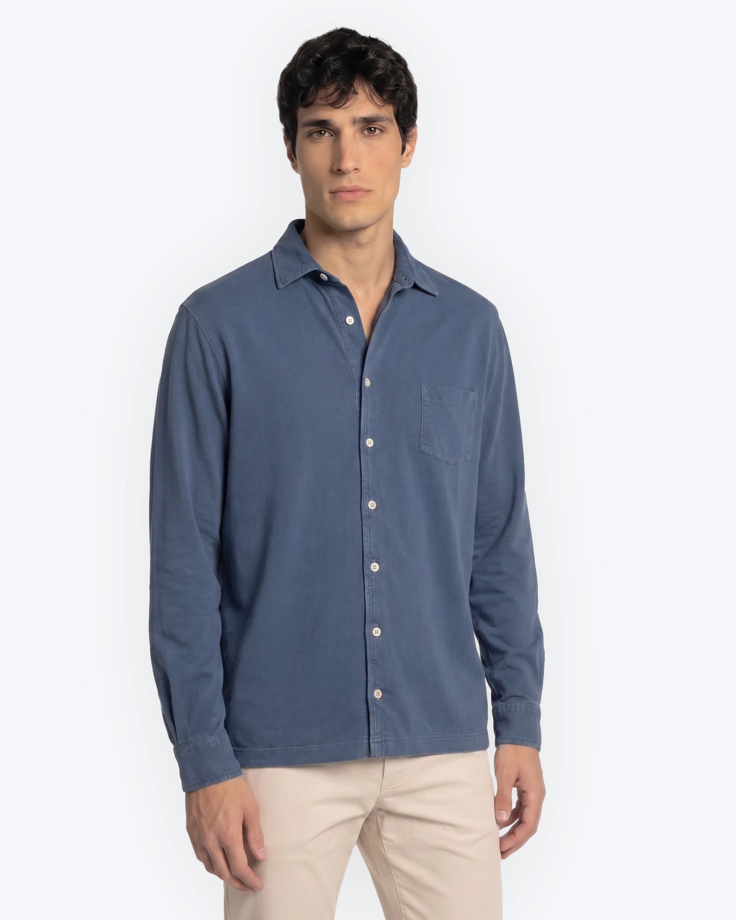 CAMISA DE JERSEY AZUL MEDIO TWAY