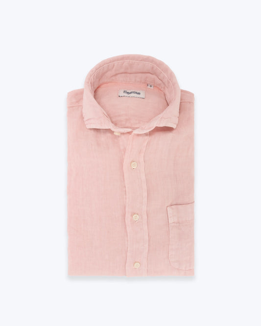 CAMISA ROSA DE LINO CON BOLSILLO SEEMS