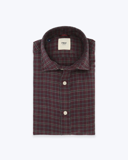 CAMISA DE CUADROS BERENJENA TWAY