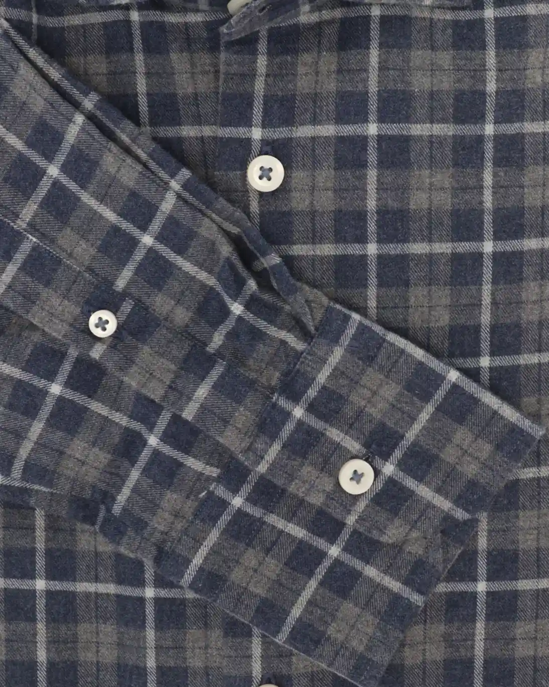 CAMISA BASTONCINO DE CUADROS AZUL Y GRIS