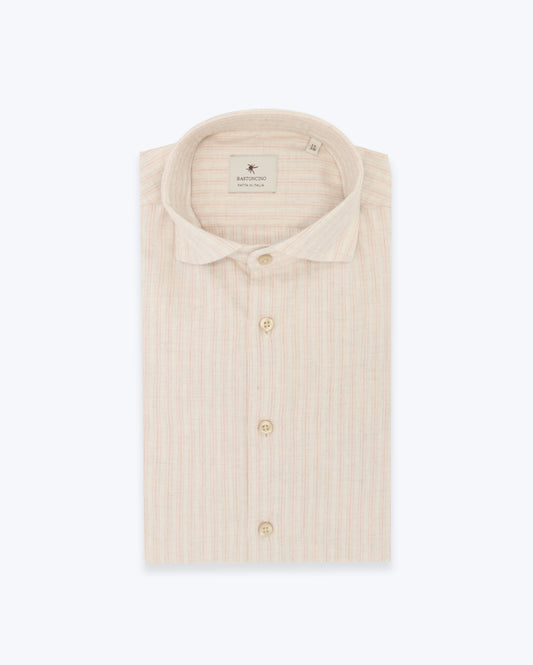 CAMISA BASTONCINO RAYA ROSA