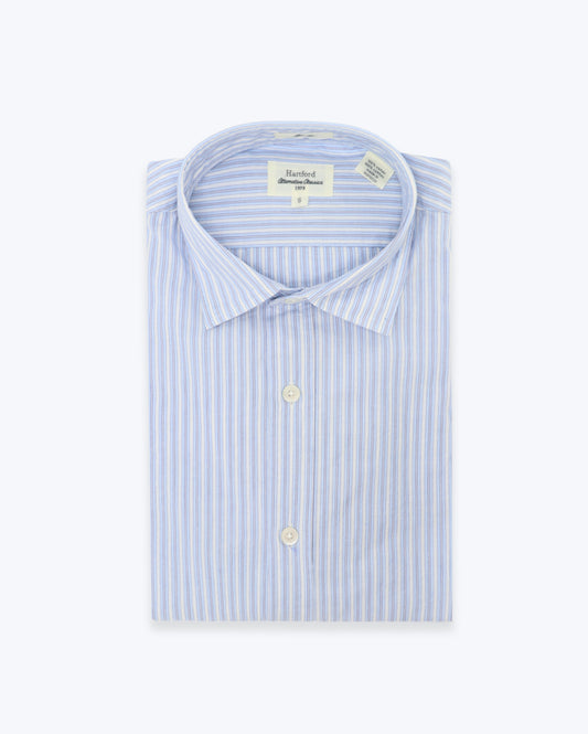 CAMISA HARTFORD SAMMY DOBLE RAYA AZUL
