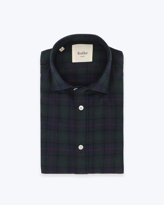CAMISA KOIKE DE CUADROS VERDE, AZUL Y ROJO