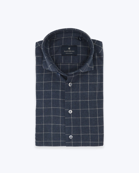 CAMISA BASTONCINO AZUL DE CUADROS