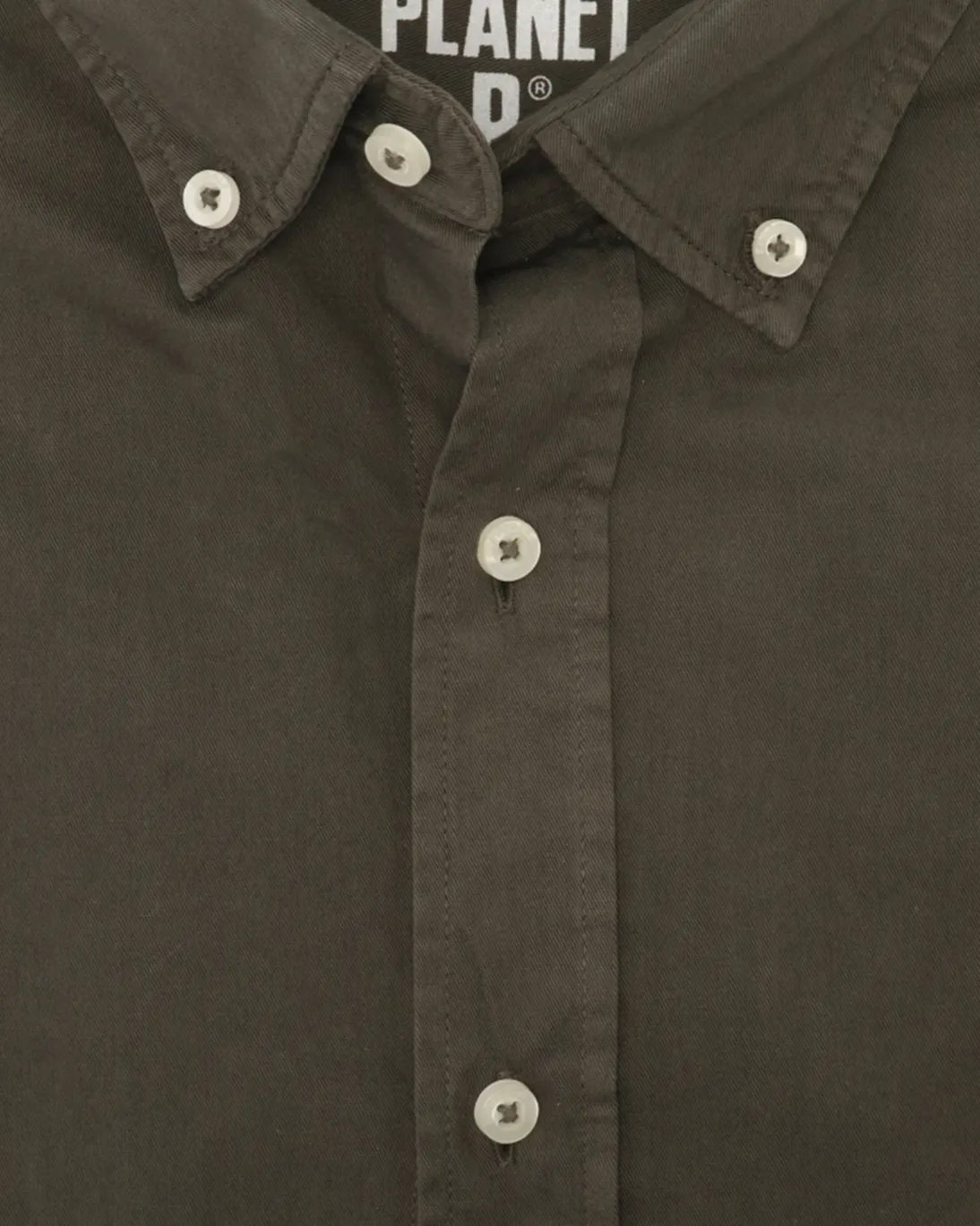 CAMISA CUELLO ABOTONADO OLIVA ECOALF