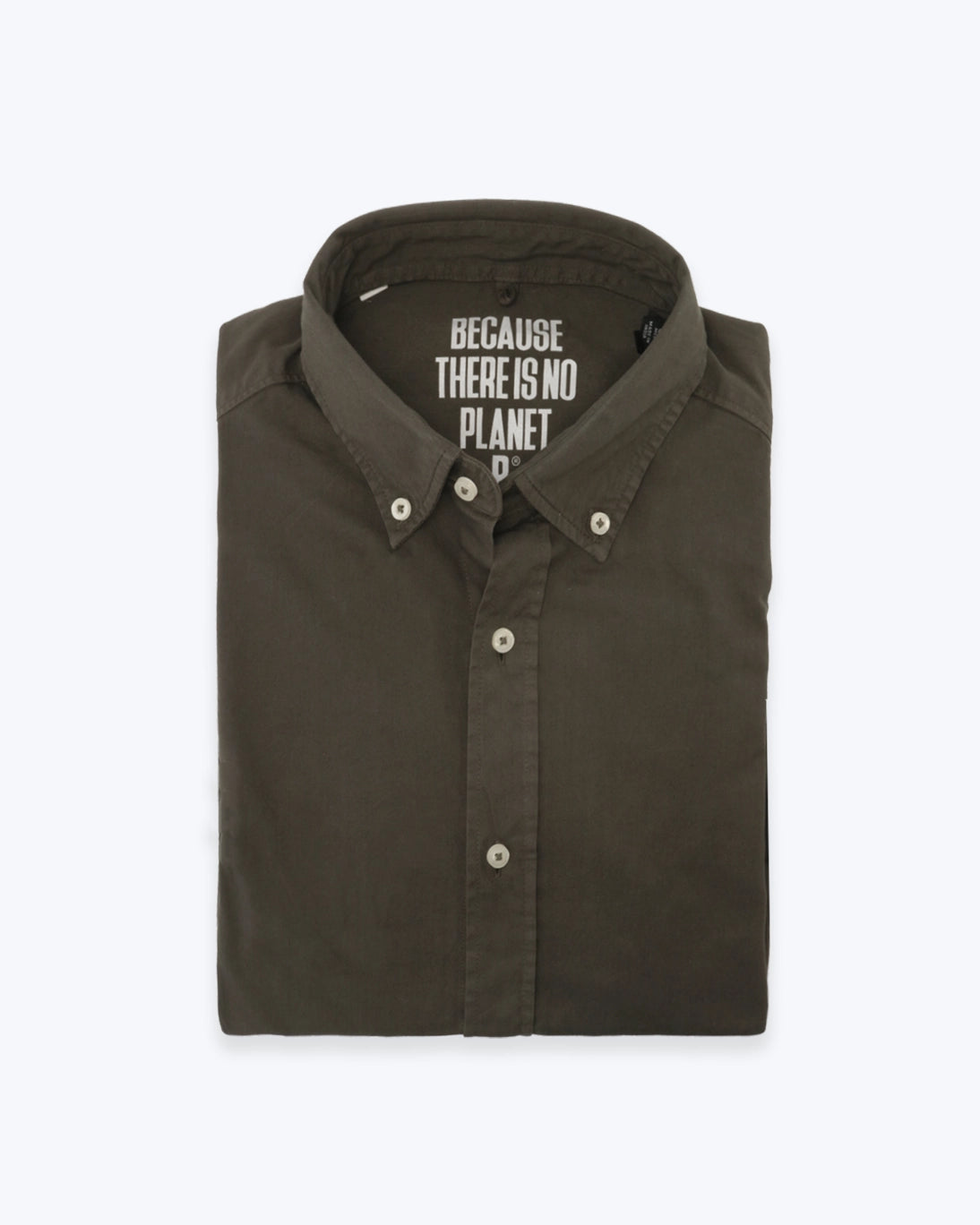 CAMISA CUELLO ABOTONADO OLIVA ECOALF