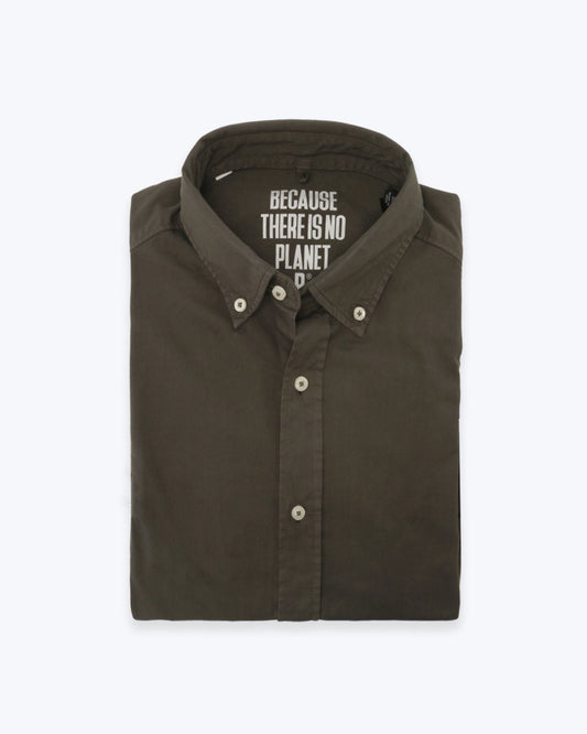 CAMISA CUELLO ABOTONADO OLIVA ECOALF